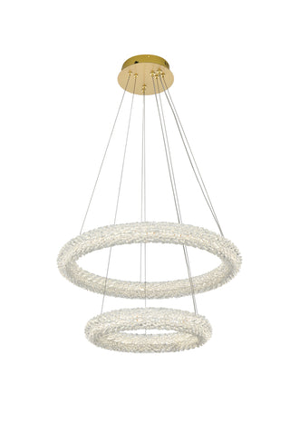 Bowen 24 inch Adjustable LED Chandelier in Satin Gold