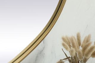 Metal Frame Oval Mirror 30x48 Inch in Brass