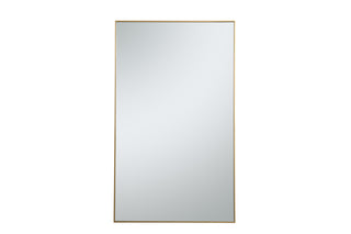 Metal frame rectangle mirror 36 inch in Brass