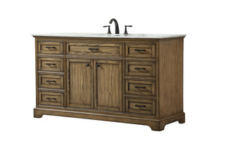 60 inch Single bathroom vanity in driftwood