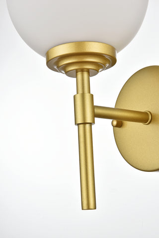 Ansley 1 light Brass and frosted white Bath Sconce