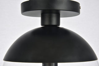 Eclipse 1 Light Black Flush Mount With Clear Glass