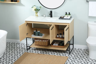 48 inch Single bathroom vanity in maple