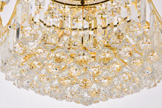 Corona 9 light Gold Chandelier Clear Royal Cut Crystal