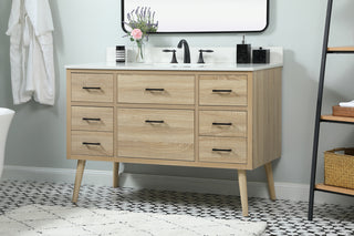 48 inch Single bathroom vanity in mango wood with backsplash