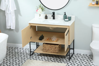 40 inch Single bathroom vanity in maple with backsplash