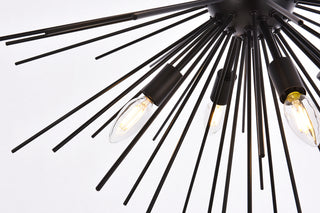 Timber 8 lights black pendant