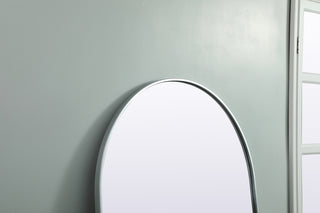 Metal Frame Arch Full Length Mirror 32x76 Inch in Silver