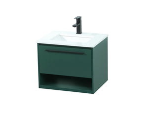 24 inch Single bathroom vanity in green