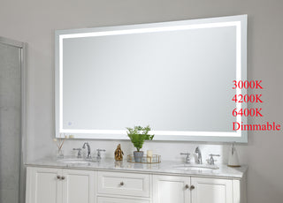 Helios 42in x 72in Hardwired LED mirror with touch sensor and color changing temperature 3000K/4200K/6400K