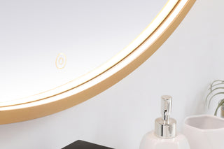 Pier 48 inch LED mirror with adjustable color temperature 3000K/4200K/6400K in brass