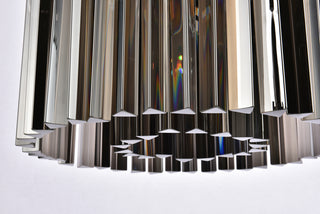 Sydney 6 light Matte Black Pendant Silver Shade (Grey) Royal Cut Crystal