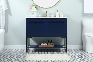 40 inch Single bathroom vanity in blue