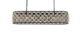 Madison 7 light Matte Black Chandelier Golden Teak (Smoky) Royal Cut Crystal