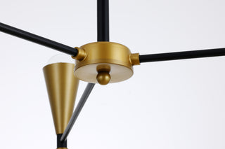 Cade 34 inch pendant in black and brass