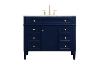 42 inch Single bathroom vanity in blue