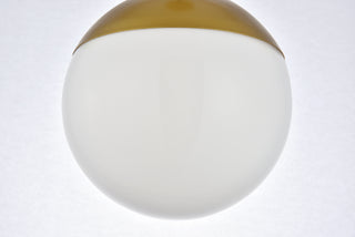 Eclipse 1 Light Brass plug in pendant With Frosted White Glass