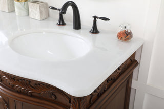 60 inch double Bathroom vanity in teak with ivory white engineered marble