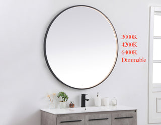 Pier 45 inch LED mirror with adjustable color temperature 3000K/4200K/6400K in black