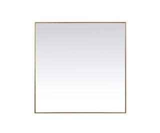 Metal Frame Square Mirror 48 inch in Brass