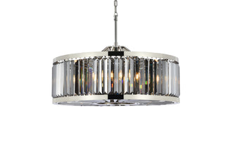 Chelsea 10 light polished nickel Chandelier Silver Shade (Grey) Royal Cut Crystal