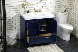 36 inch Single bathroom vanity in Blue