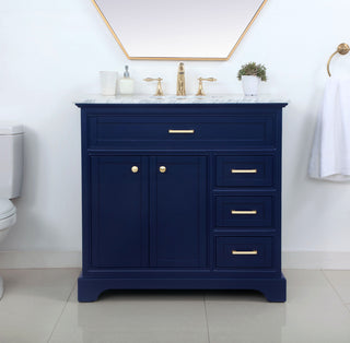 36 inch Single bathroom vanity in Blue