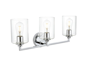 Mayson 3 light Chrome and Clear Bath Sconce