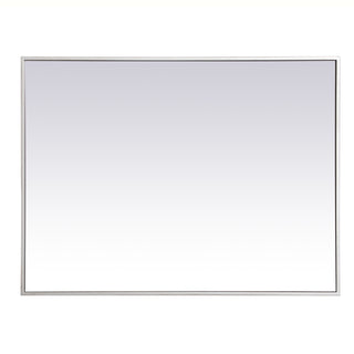 Metal frame rectangle mirror 27 inch in silver