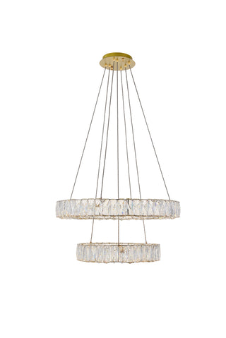 Monroe Integrated LED chip light gold Chandelier Clear Royal Cut Crystal