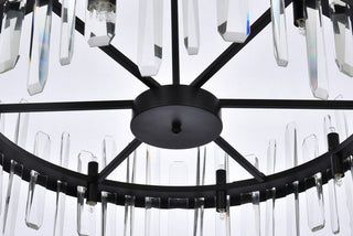 Serena 32 inch crystal round chandelier in black