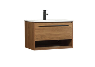 30 inch Single bathroom vanity in walnut brown