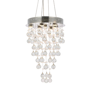 Galaxy 7 light Chrome Pendant Clear Royal Cut Crystal