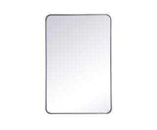 Soft corner metal rectangular mirror 28x42 inch in Silver