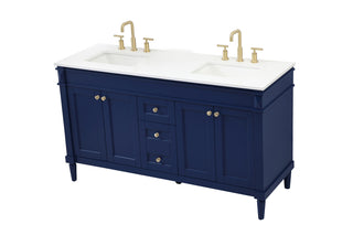 60 inch double bathroom vanity in blue