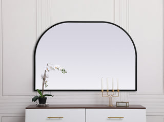 Metal Frame Arch Mirror 36x24 Inch in Black