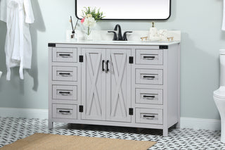 48 inch Single bathroom vanity in grey with backsplash