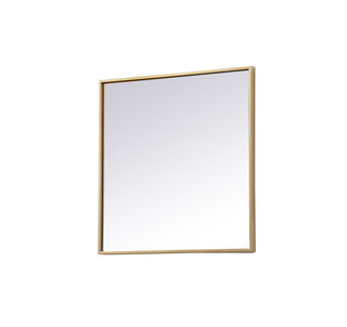 Metal Frame Square Mirror 24 inch in Brass