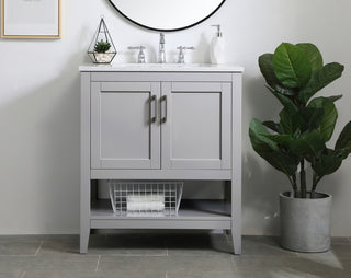 30 inch Single Bathroom Vanity in Grey