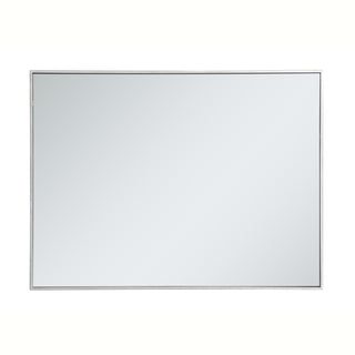 Metal frame rectangle mirror 30 inch in silver