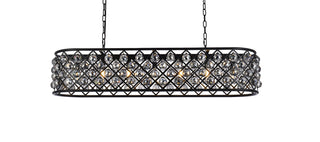 Madison 7 light Matte Black Chandelier Silver Shade (Grey) Royal Cut Crystal