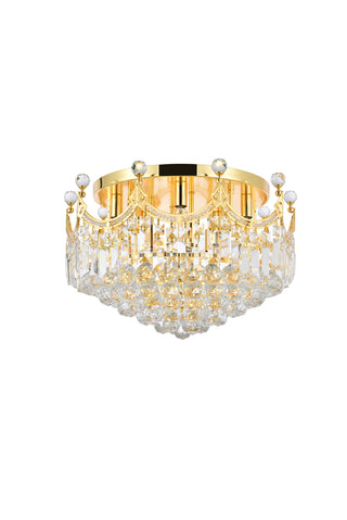 Corona 9 light Gold Flush Mount Clear Royal Cut Crystal