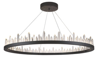 Malta 56 light Satin Dark Grey Chandelier Clear Royal Cut Crystal