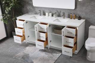 84 Inch Double Bathroom Vanity In White