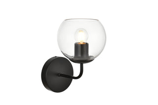 Genesis 1 light Black and Clear Bath Sconce