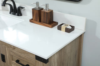 42 inch Single bathroom vanity in natural oak with backsplash