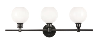 Collier 3 light Black and Frosted white glass Wall sconce