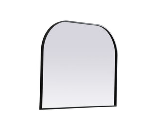 Metal Frame Arch Mirror 36x30 Inch in Black