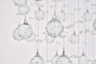 Galaxy 6 light Chrome Pendant Clear Royal Cut Crystal