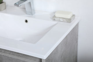 24 inch  Single Bathroom Floating Vanity in Concrete Grey